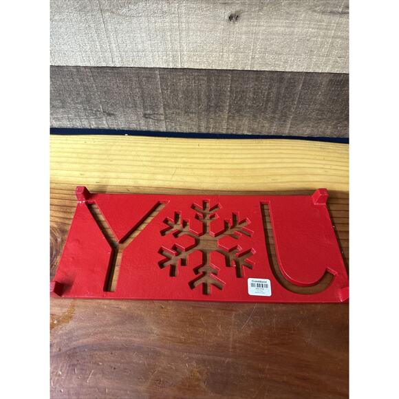 Crate And Barrel Metal Joy Trivet Christmas Holiday Snowflake Rare - Picture 6 of 7